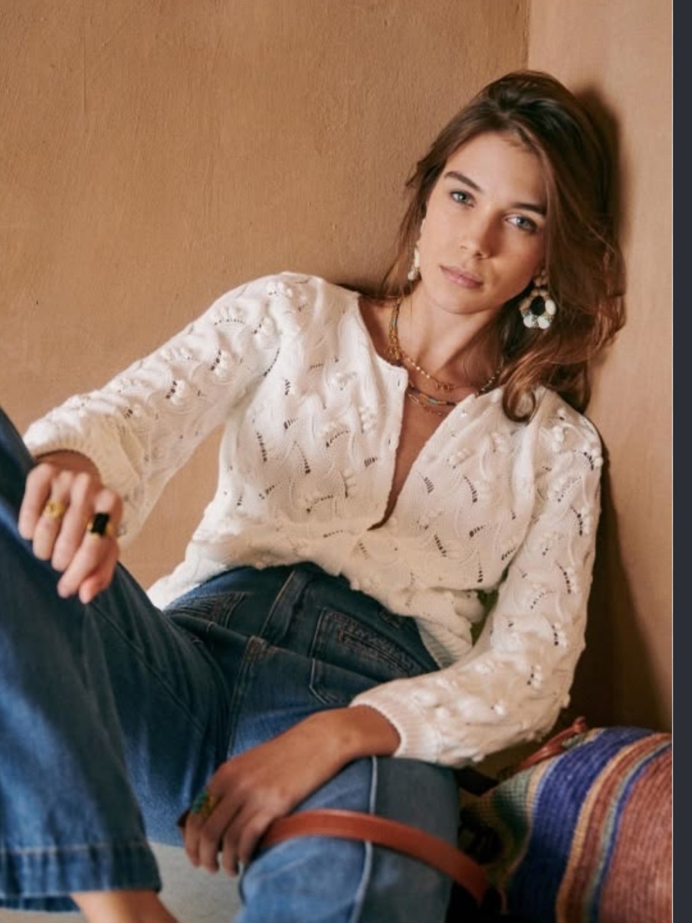 Sezane Martha Jumper Organic Cotton Ecru